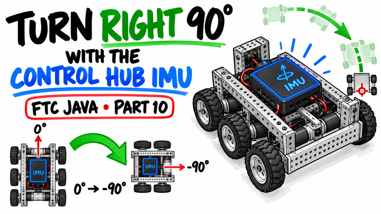 Cover for Video 10 FTC Autonomous Turn Right 90 Degrees with the IMU